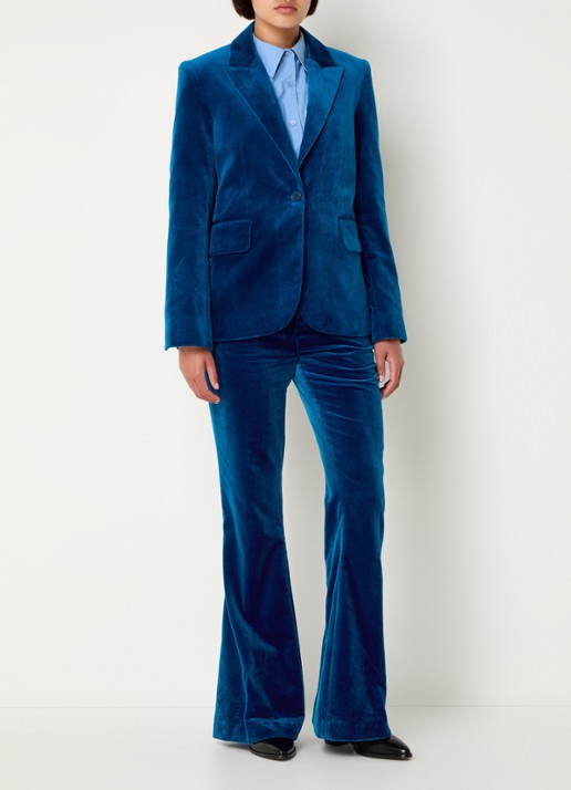 Zadig&Voltaire Vavy blazer van fluweel met klepzakken - voorkant 2 petrol