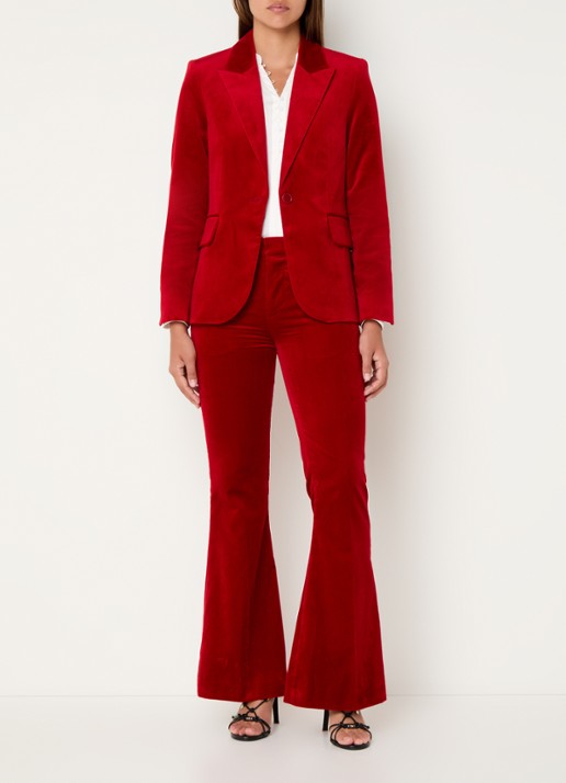 Zadig&Voltaire Vavy blazer van fluweel met klepzakken - voorkant 2 rood