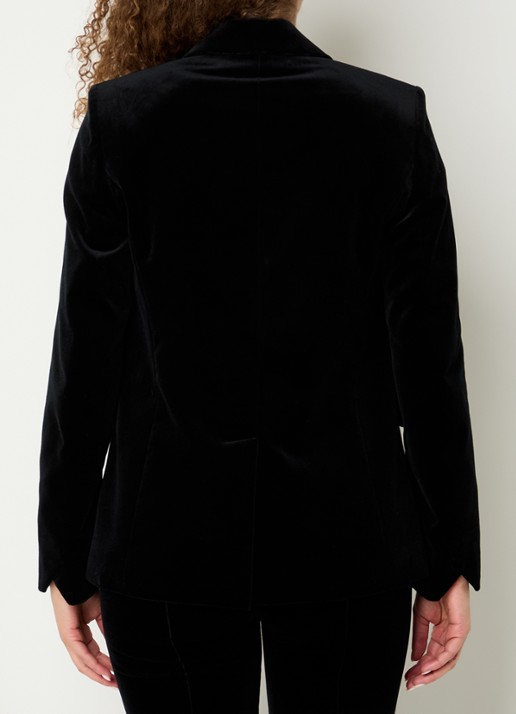 Zadig&Voltaire Vavy blazer van fluweel met klepzakken - achterkant 2 zwart