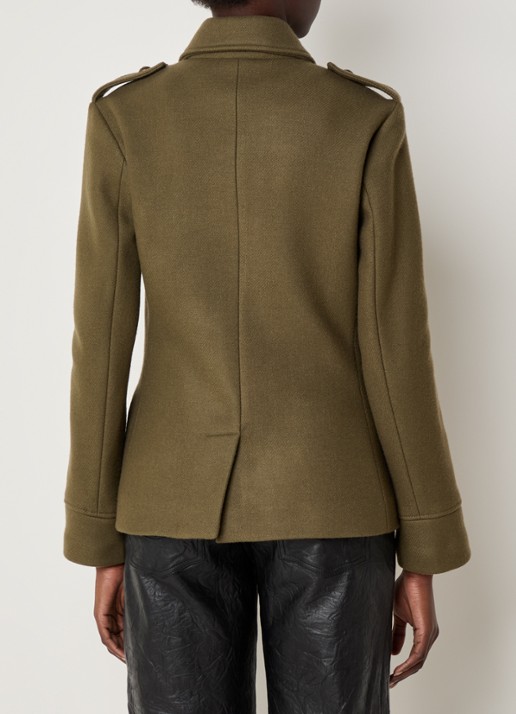 Zadig&Voltaire Veram jack in wolblend - achterkant 3 olijfgroen