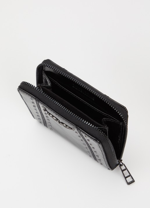 Zadig&Voltaire Vintage Mini portemonnee van leer met studs - voorkant 3 zwart