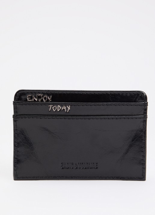 Zadig&Voltaire Vintage pasjeshouder van leer met studs - achterkant 3 zwart