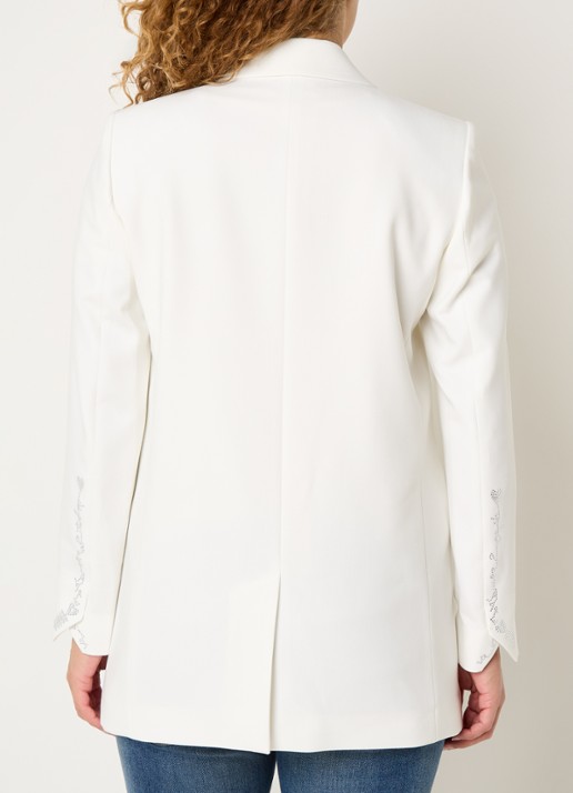 Zadig&Voltaire Viva blazer met klepzakken en strass - achterkant 2 beige