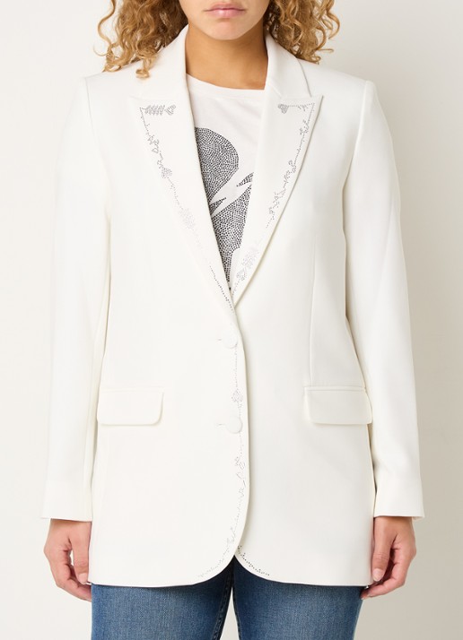 Zadig&Voltaire Viva blazer met klepzakken en strass - detail beige