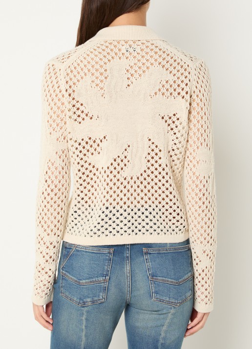 Zadig&Voltaire Voltyz blouse met opengewerkt dessin - achterkant 4 beige