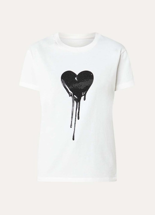 Zadig&Voltaire Walk HC T-shirt met strass - voorkant 2 wit