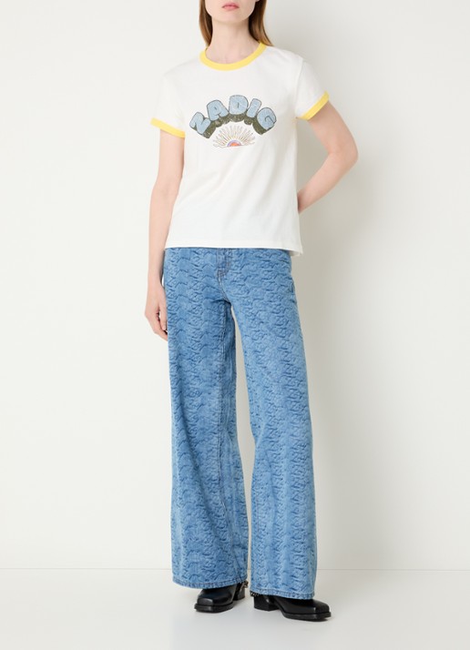 Zadig&Voltaire Walk T-shirt met logo  - voorkant 2 geel