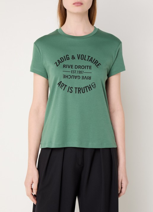 Zadig&Voltaire Walk T-shirt met logoprint - detail 4 donkergroen