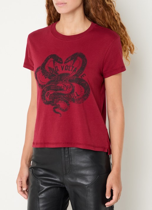 Zadig&Voltaire Walk T-shirt met print en strass