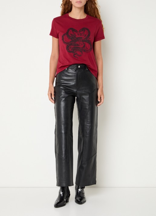 Zadig&Voltaire Walk T-shirt met print en strass - voorkant 2 rood