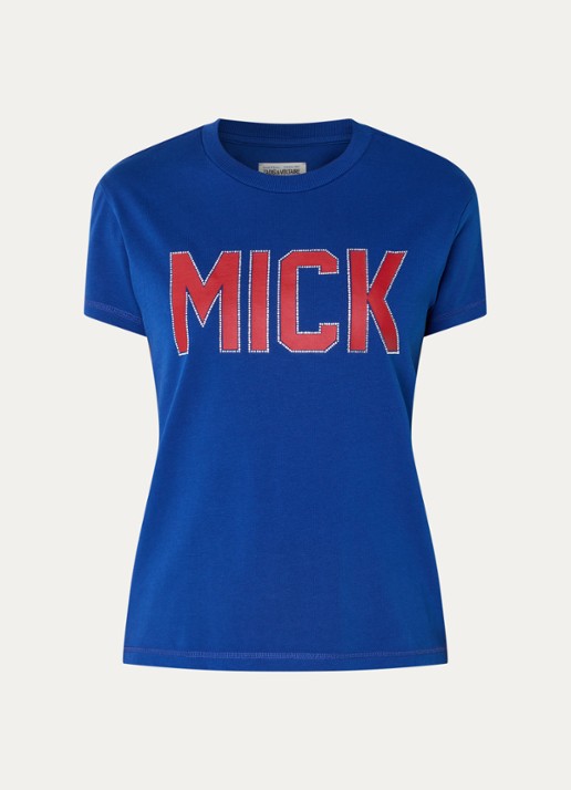 Zadig&Voltaire Walk T-shirt met print en strass - voorkant blauw