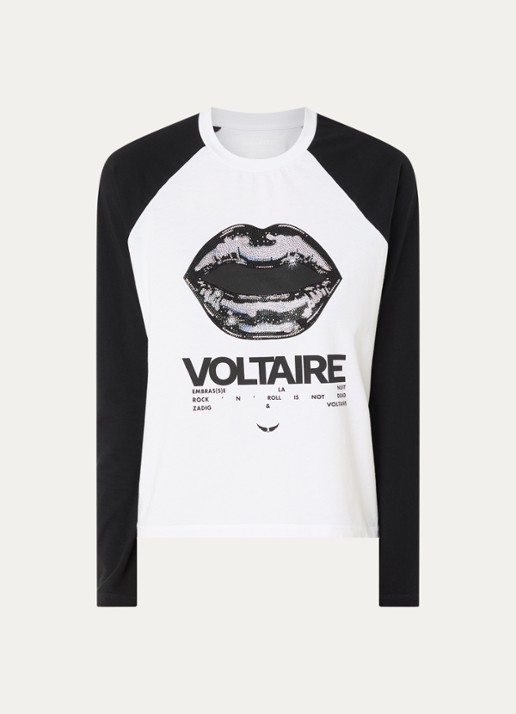Zadig&Voltaire Walkra longsleeve met logoprint - voorkant 2 wit