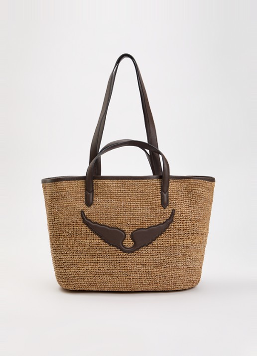 Zadig&Voltaire Wings shopper van raffia met logo