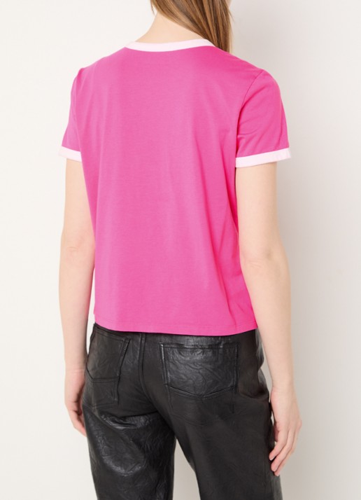 Zadig&Voltaire Woos T-shirt met logoprint en borduring - achterkant roze