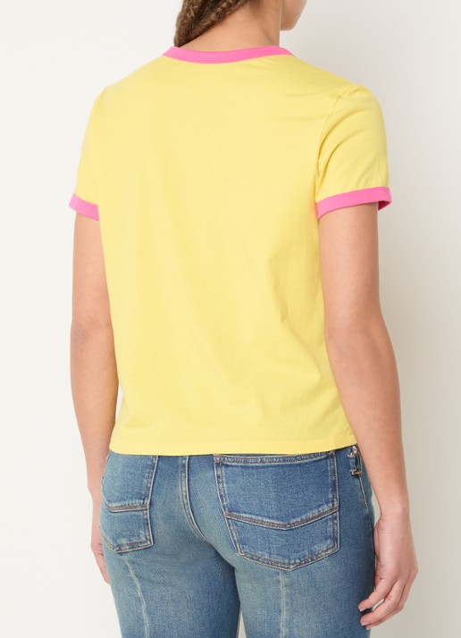 Zadig&Voltaire Woos T-shirt met logoprint en borduring - achterkant geel