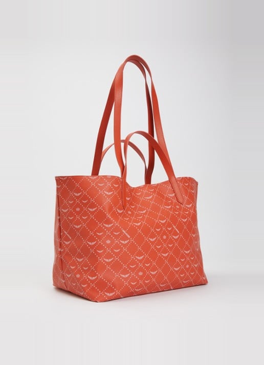 Zadig&Voltaire XL shopper met logoprint - achterkant oranje
