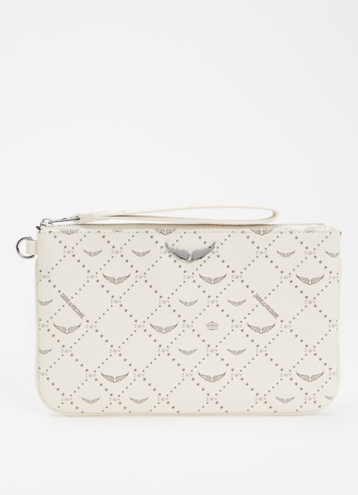 Zadig&Voltaire Z clutch van leer met logoprint