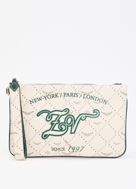 Zadig&Voltaire Z clutch van leer met logoprint