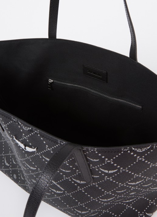 Zadig&Voltaire Z shopper van canvas met logoprint - detail 2 zwart