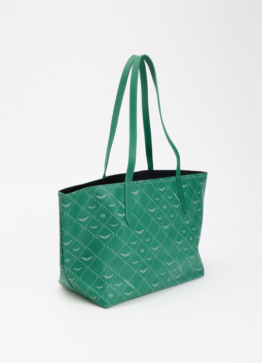 Zadig&Voltaire Z shopper van leer met logoprint - achterkant 5 groen