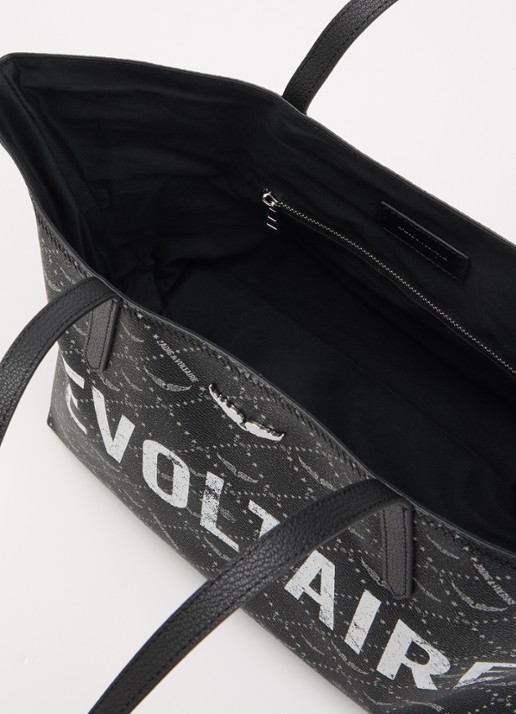 Zadig&Voltaire Z shopper van leer met logoprint - detail zwart