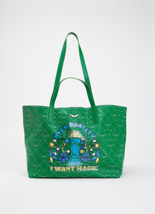 Zadig&Voltaire Z XL shopper van leer met logoprint