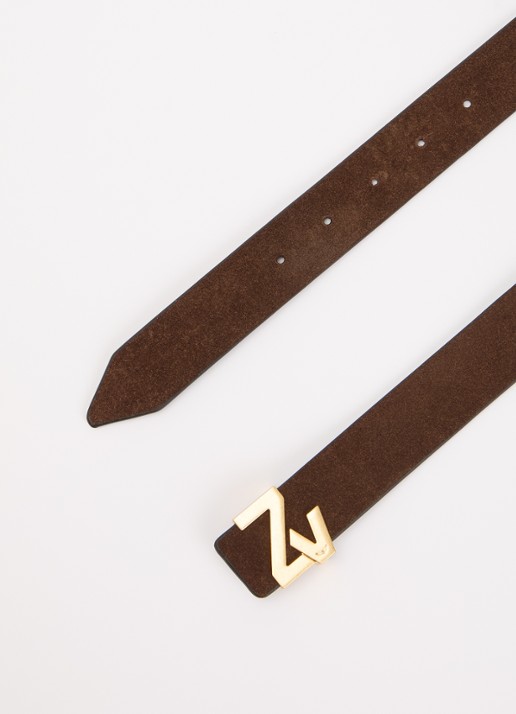 Zadig&Voltaire ZV Initiale riem van suède  - detail 2 bruin
