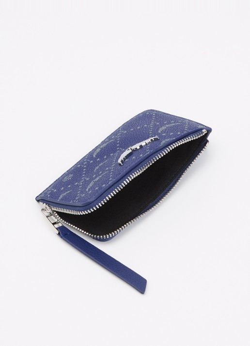 Zadig&Voltaire ZV pasjeshouder met logoprint  - voorkant 2 royalblauw