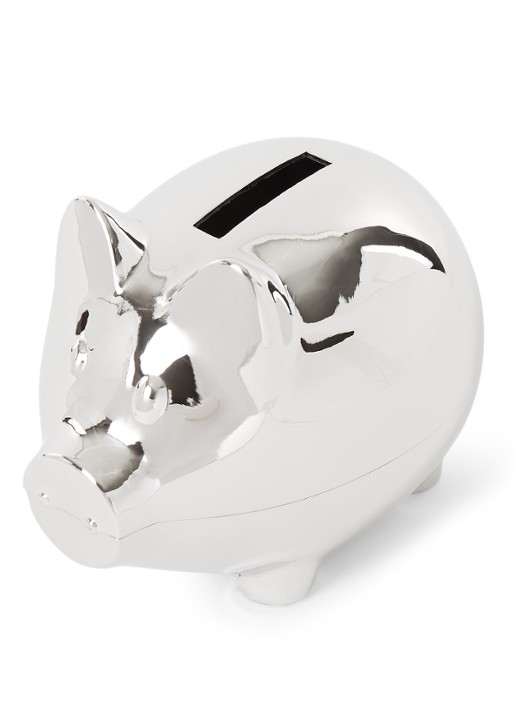 Zilverstad Varken spaarpot 8 cm