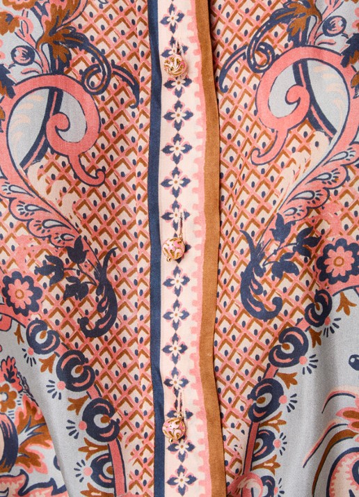 Zimmermann Aster blouse van zijde - detail 5 blauwgrijs