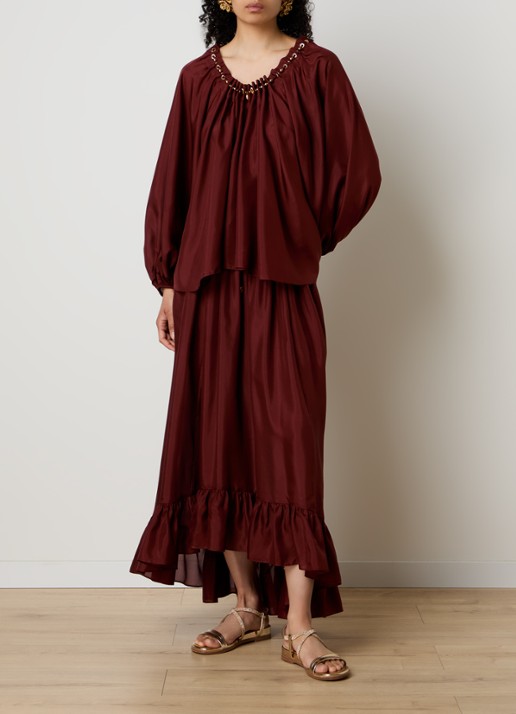 Zimmermann Aster tuniek van zijde - voorkant 5 bordeauxrood