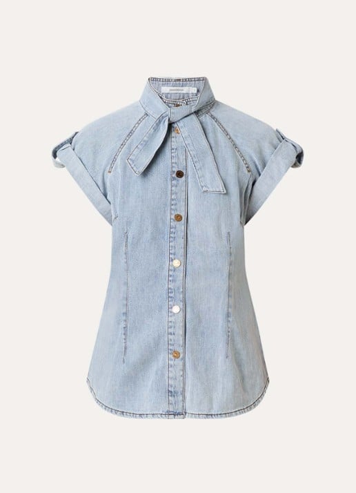 Zimmermann Blouse van denim - voorkant 3 blauwgrijs