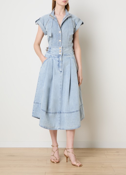 Zimmermann Blouse van denim - voorkant 4 blauwgrijs