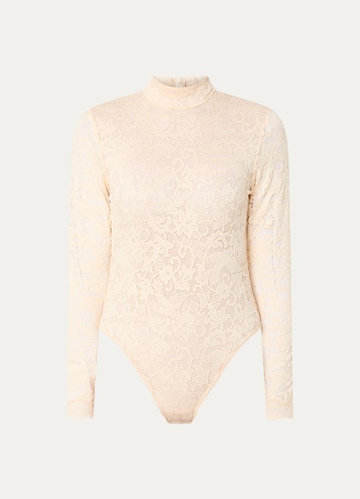 Zimmermann Body top van kant met opstaande kraag - voorkant 3 beige