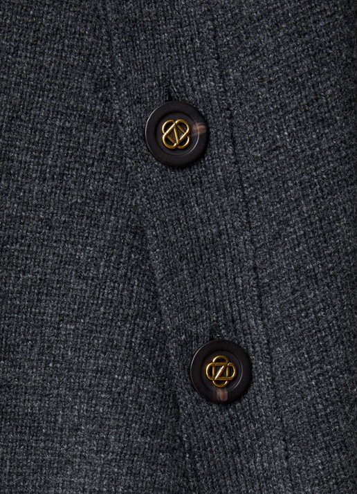 Zimmermann Grofgebreide trui in wolblend met col - detail 3 grijs