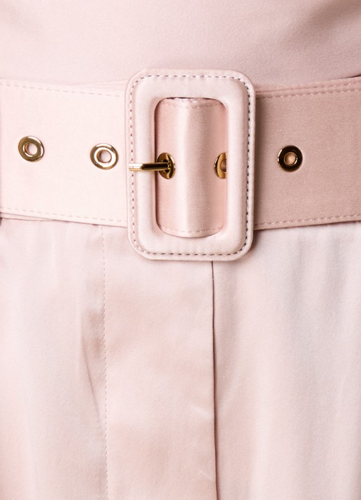Zimmermann High waist wide fit palazzobroek van zijde met ceintuur - detail 5 lichtroze