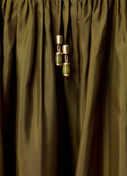 Zimmermann Indra maxi rok van zijde - detail 5 mosgroen