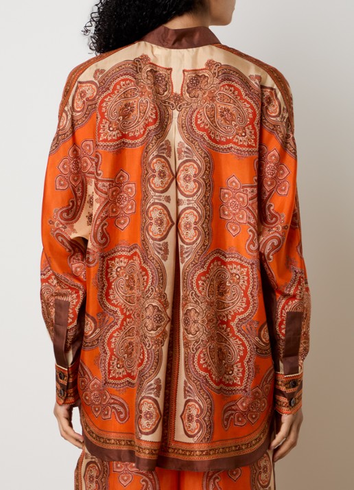 Zimmermann Mahon Dolman blouse van zijde met print - achterkant oranje