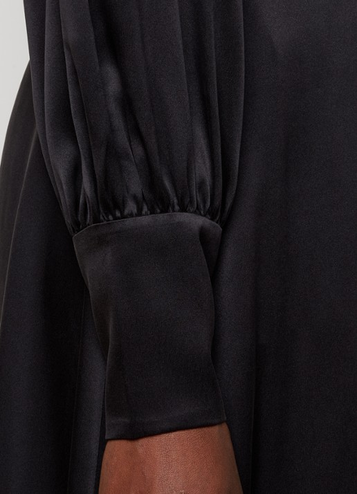 Zimmermann Midi wikkeljurk van zijde met volant - detail 5 zwart