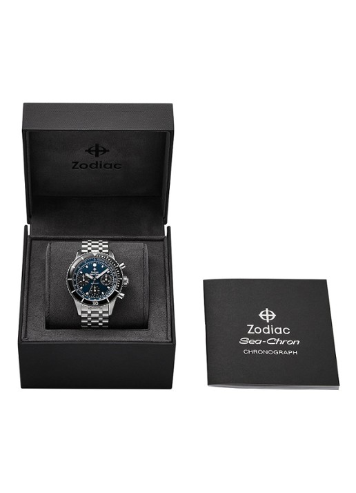 Zodiac Sea-Chron horloge ZO3605 - detail 4 zilver