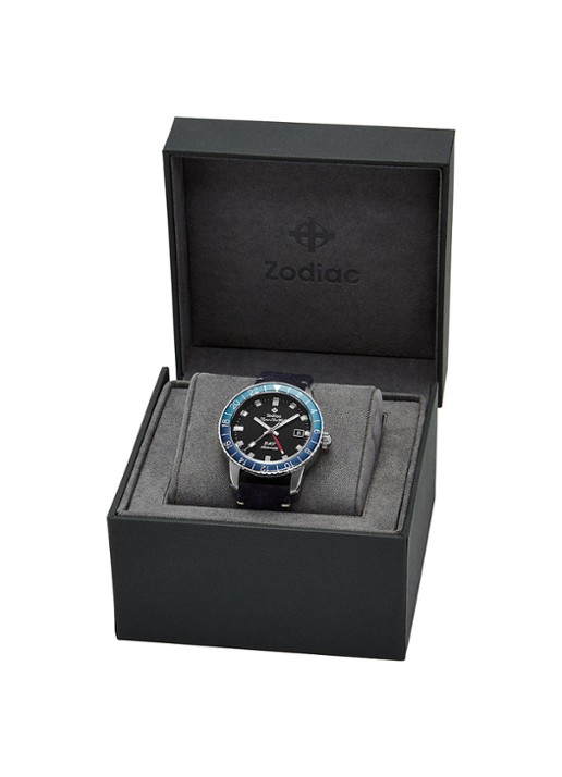 Zodiac Super Sea Wolf Swiss GMT horloge ZO9413 - detail 5 zilver