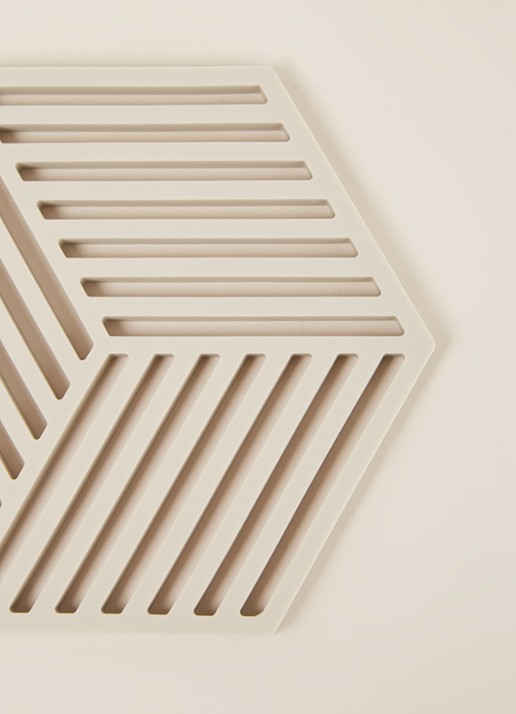 Zone Hexagon onderzetter - detail lichtgrijs