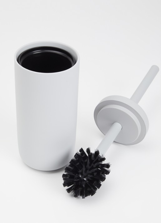 Zone Ume toiletborstel met houder 38,7 cm - voorkant 2 lichtgrijs