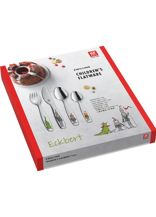 Zwilling Eckbert kinderbestekset 4-delig  - voorkant 3 zilver