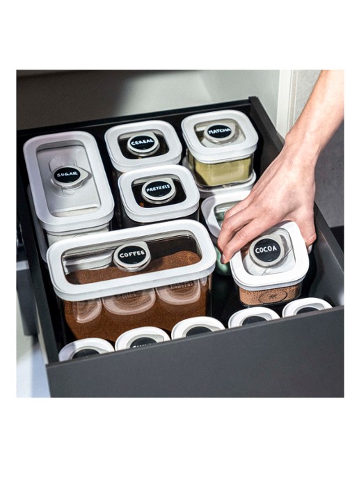 Zwilling Fresh & Save Cube labelhouder set van 3 - detail 4 lichtgrijs