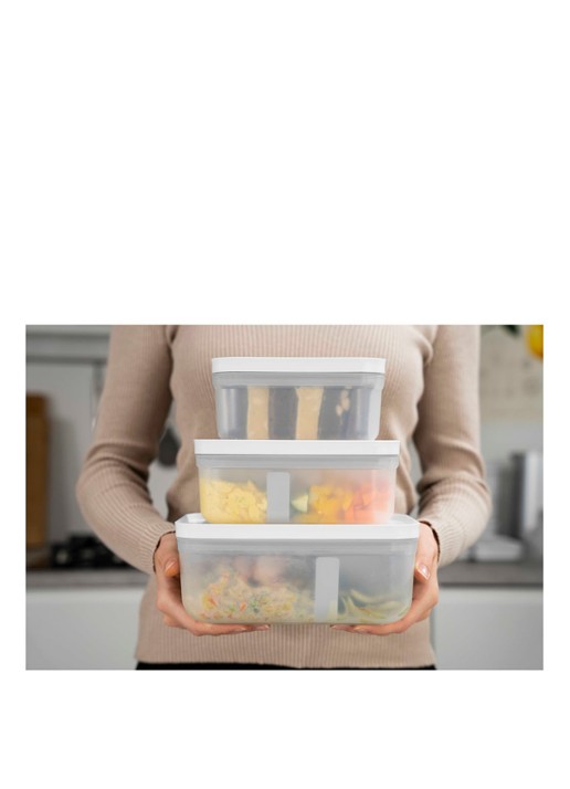 Zwilling Fresh & Save M vacuüm lunchbox 0,8 liter - voorkant 5 gebroken wit