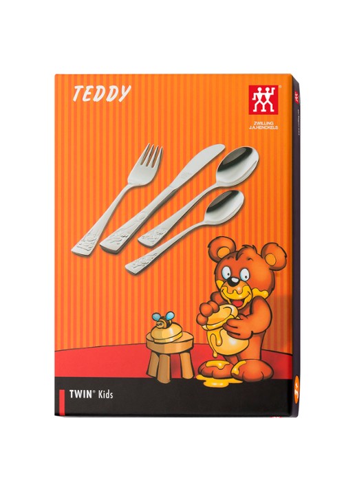 Zwilling Teddy kinderbestek 4-delig - voorkant 2 zilver