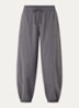 High waist tapered fit joggingbroek met logoborduring - Donkergrijs