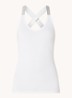 The Wrapper top met logoband en lurex - Wit
