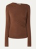 Jalisse top in wolblend met asymmetrische hals - Cognac